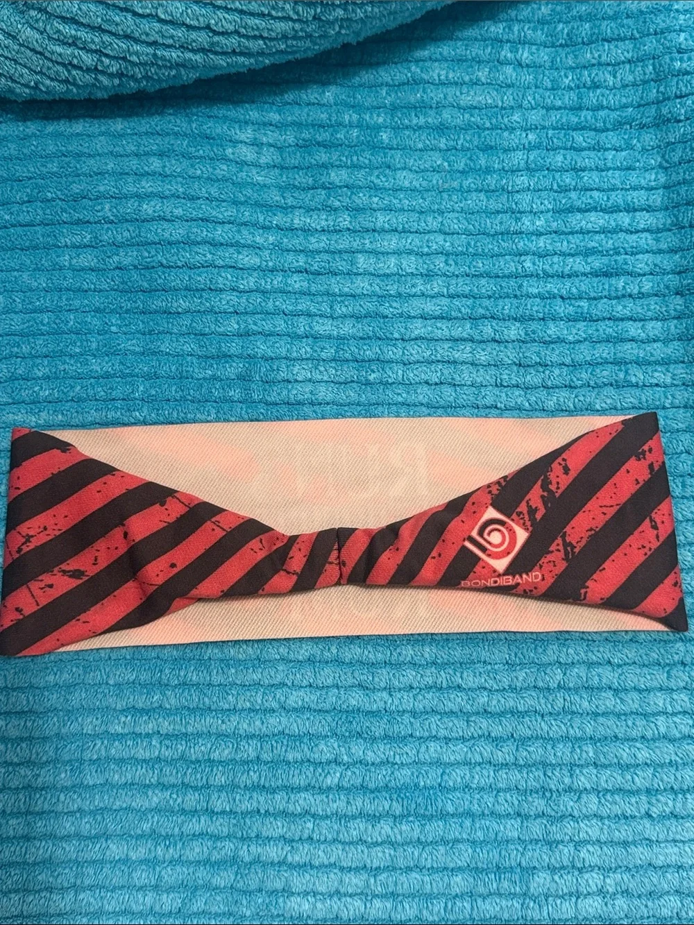 Red and Black Striped Headband - 'Run? I Thought You Said Rum' 3